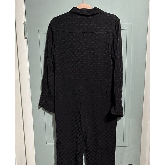 MICHAEL MICHAEL KORS Logo Jacquard Jumpsuit Size XS Long Sleeve Button Down - Picture 6 of 8
